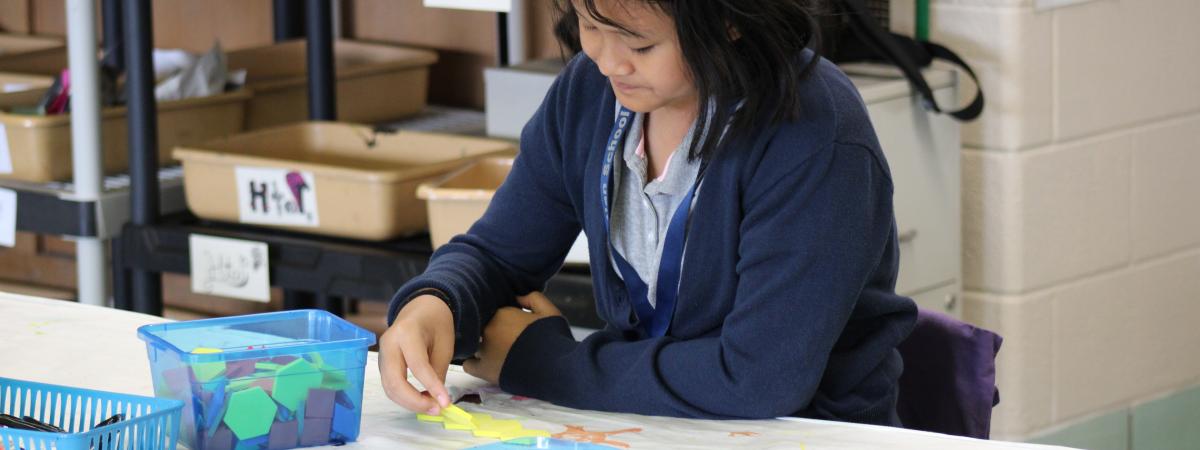 girl working on a craft
