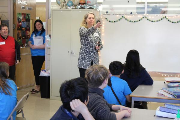 Visiting with SCS students