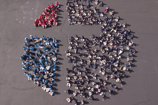 SCS Students Create Life-sized Logo