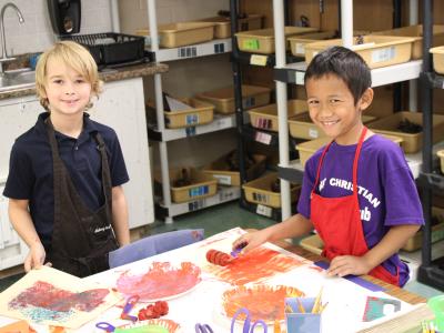 kids working in classroom